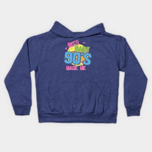 Retro 80s Baby 90s Made Me Kids Hoodie